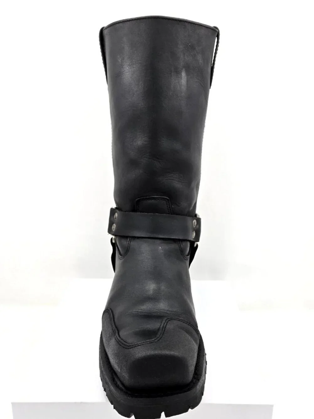 Milwaukee MB411 Mens Size 13D Black Motorcycle Drag Harness Back Zip Biker Boots